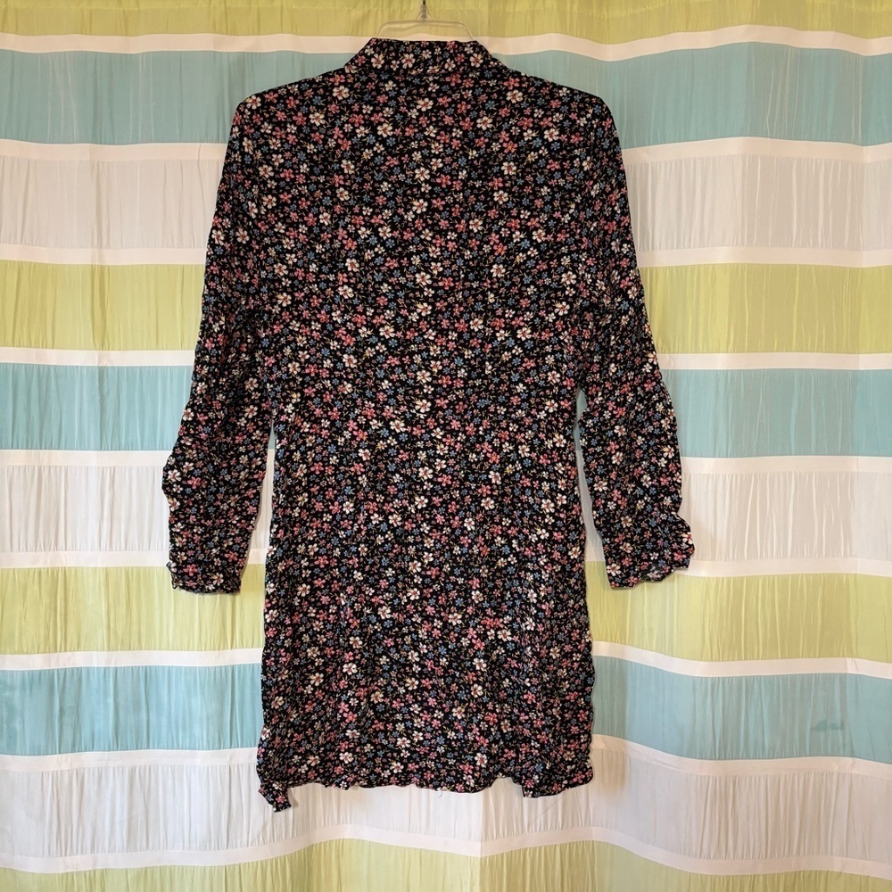 Primark Floral Collared Shirt Dress Long Sleeve Sz 10 - Picture 7 of 8